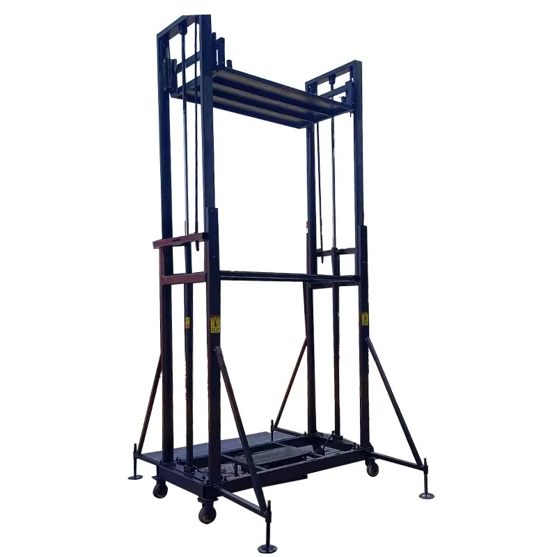 Plataforma de elevação elétrica portátil para andaime, elevador de construção multifuncional, 630kg, elevador de lança hidráulica