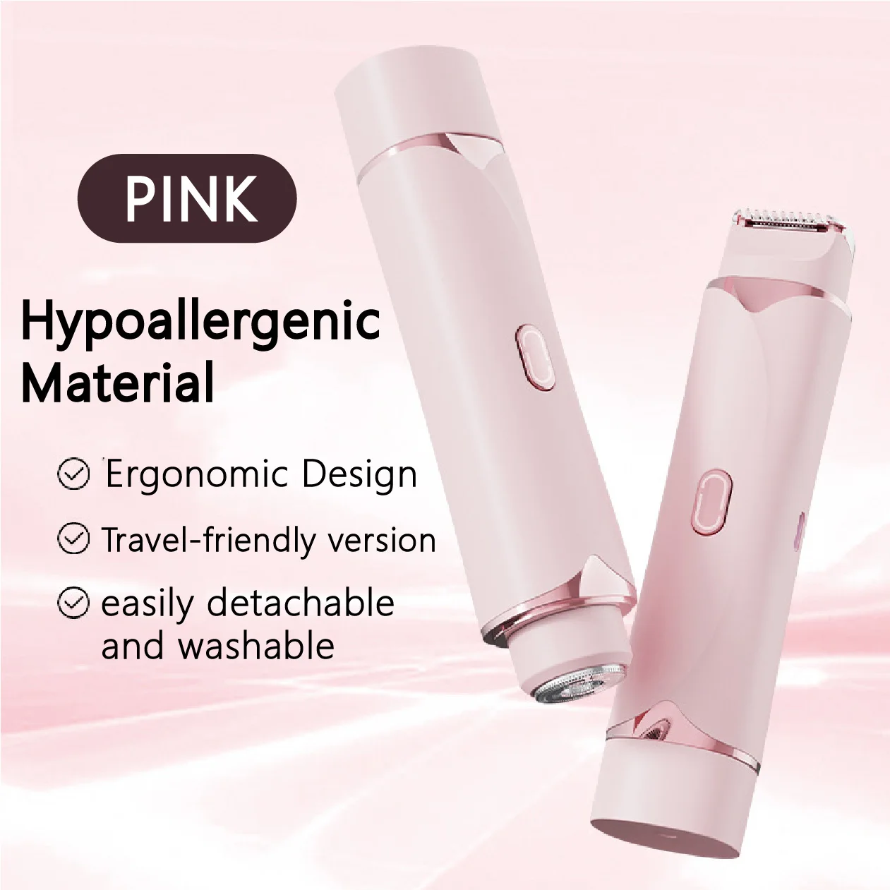 أداة حلاقة أنثوية 2 في 1 مقاومة للماء ماكينة حلاقة نسائية للبشرة الحساسة ماكينة حلاقة كهربائية لمنع الشعر البالغة