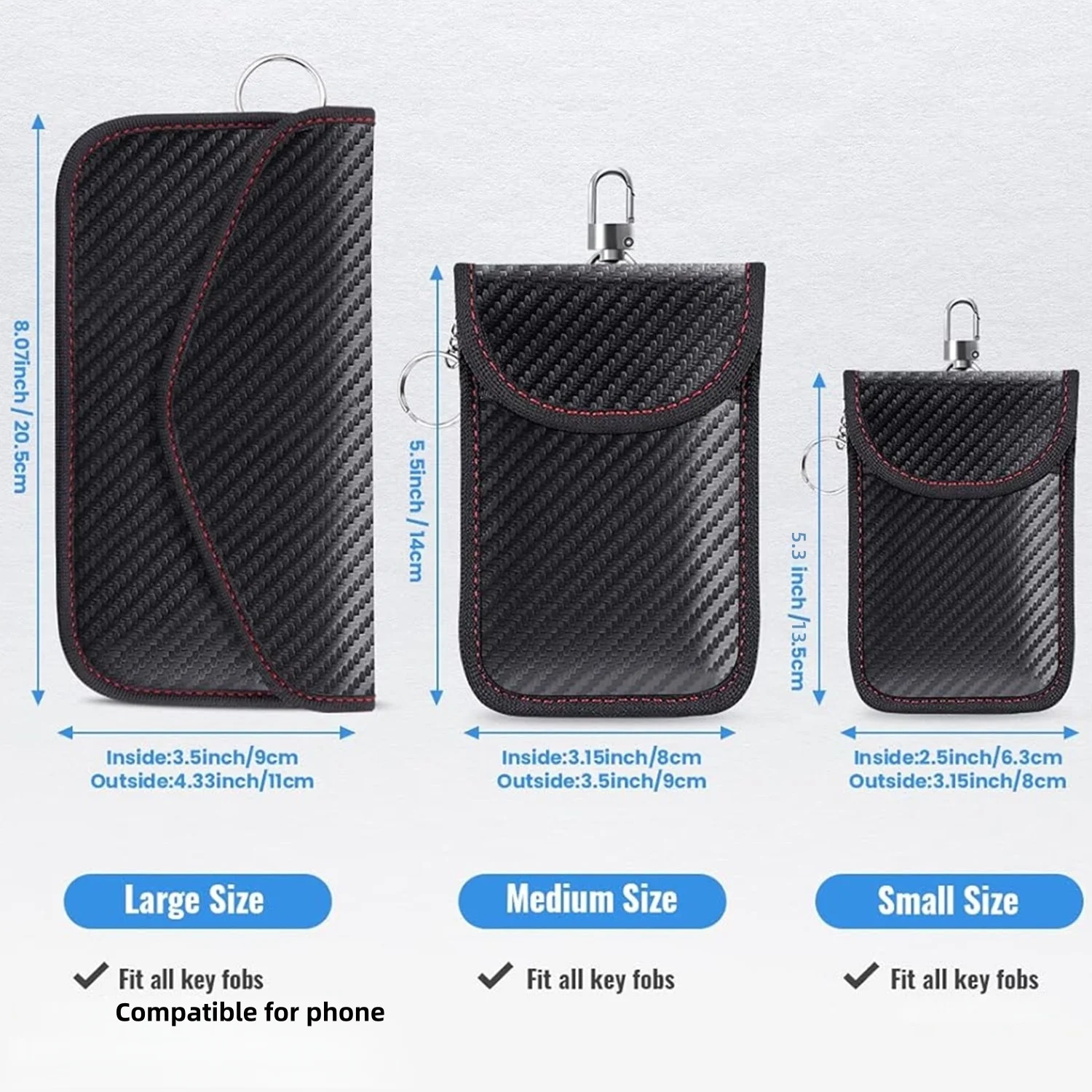 Personalized Customized Car Key Bag Signal Blocking RFID Pouch Anti-Theft Remote Protector for Vehicle Security