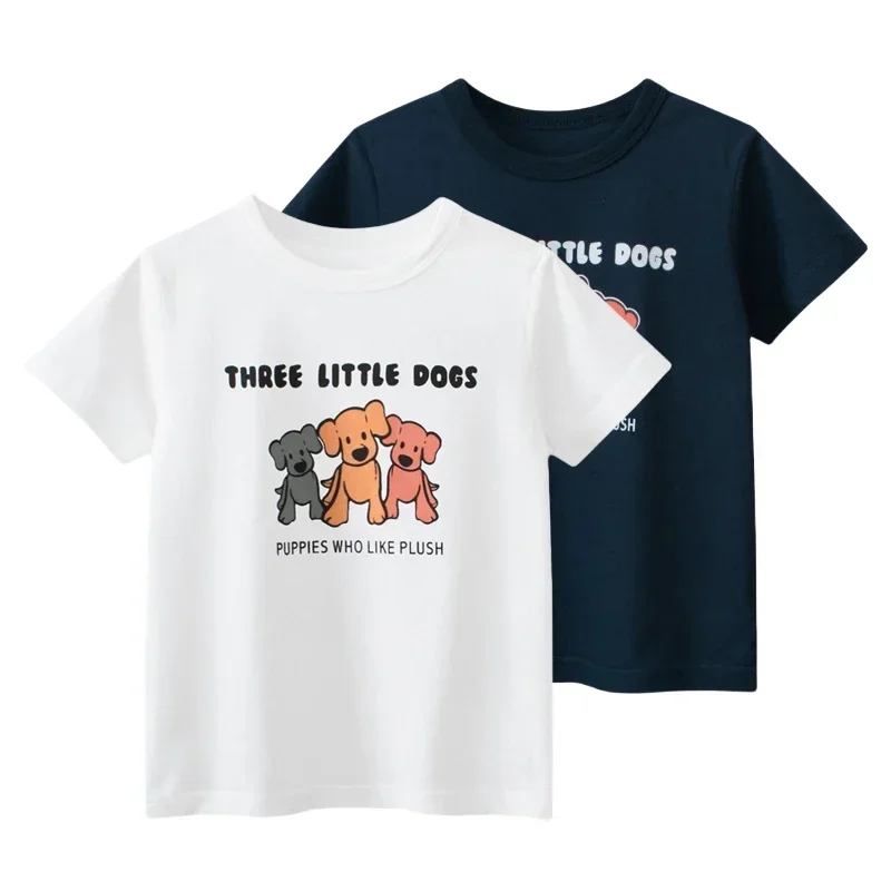 

2025 Summer New Cartoon Dog T-Shirt for Boy Children's Clothing Boys Short Sleeve Cotton Tops Kids Tees Shirt 2-10 Years Old