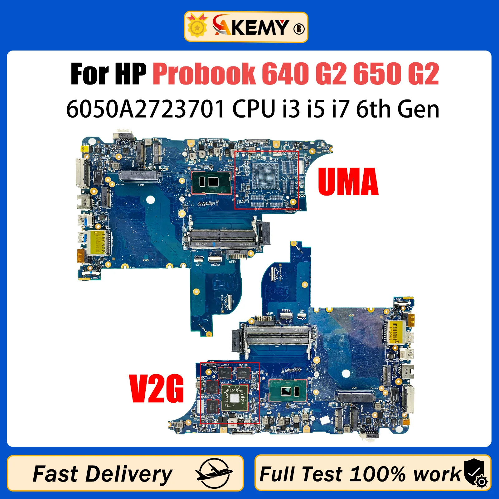 

6050A2723701 Laptop Motherboard For HP Probook 640 650 G2 Mainboard 840713-601 216-0868030 Core I3 I5 I7