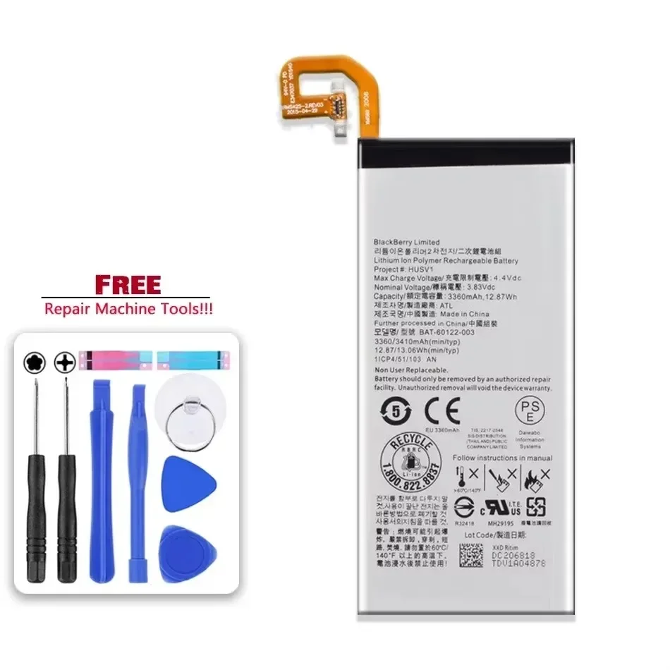 3360mAh Battery for BlackBerry Priv STV100-1/2/3 HUSV1 BAT-60122-003 Smartphone Batteries + Tools