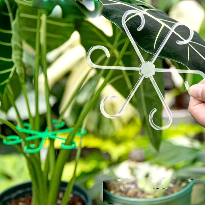 4er-Pack Pflanzenstützstäbe - Verstellbarer Anti-Kipp-Blumenständer für Hydrokultur-/Gartenpflanzen, Grüner Faltbarer Fixierer – Detail 9