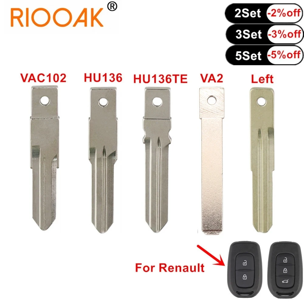 

10pcs VAC102 VA2 HU136 HU136TE Remote Car Key Blade For Renault Megan Modus Clio Kangoo Trafic Logan Sandero Duster Alarm