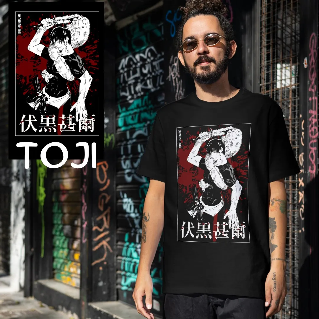 

Anime Jujutsu Kaisen Toji Fushiguro Sorcerer Killer graphic t shirts japan manga printed t shirt 100% cotton Large size tops