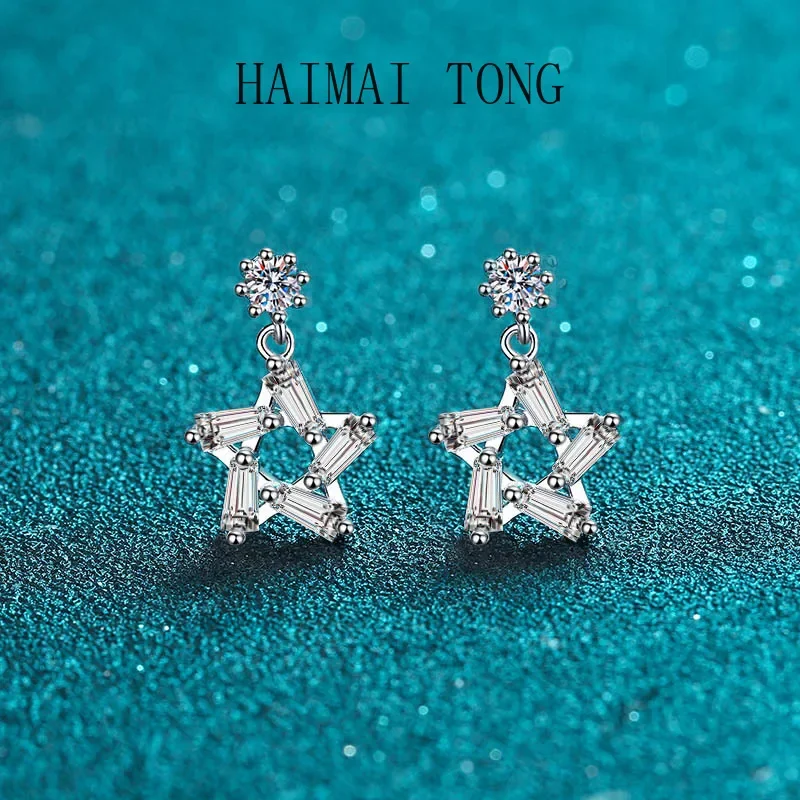 

HAIMAITONG Производители сережек, прямые продажи, все аксессуары PT950, платиновый муассанит, бриллиантовая шпилька для волос