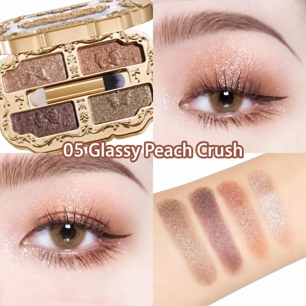4 Color Eye Shadow Palette Long Lasting Matte Shimmer Finish Eyeshadow Powder Diverse Style Integrated Makeup System
