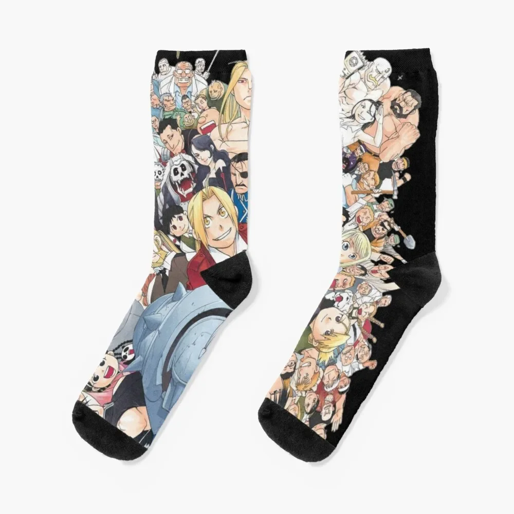 

Fullmetal Alchemist brotherhood Anime Socks New year's floral Woman Socks Men's