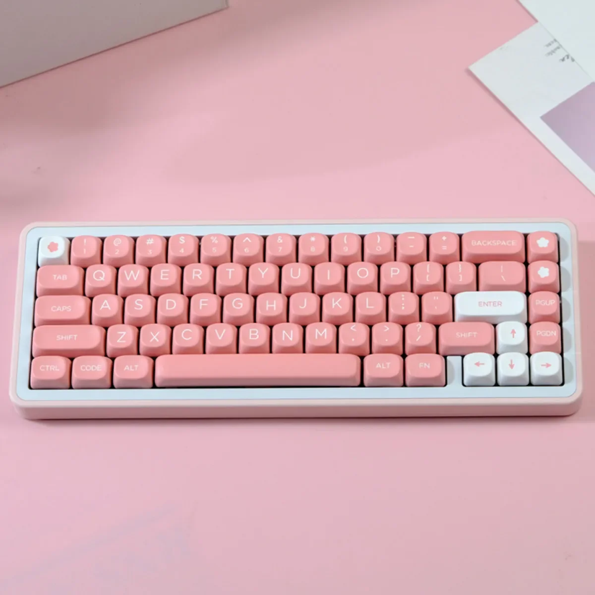 126 key peach blossom MOA height PBT material hot sublimation keycap suitable for machine game mechanical keyboard keycap