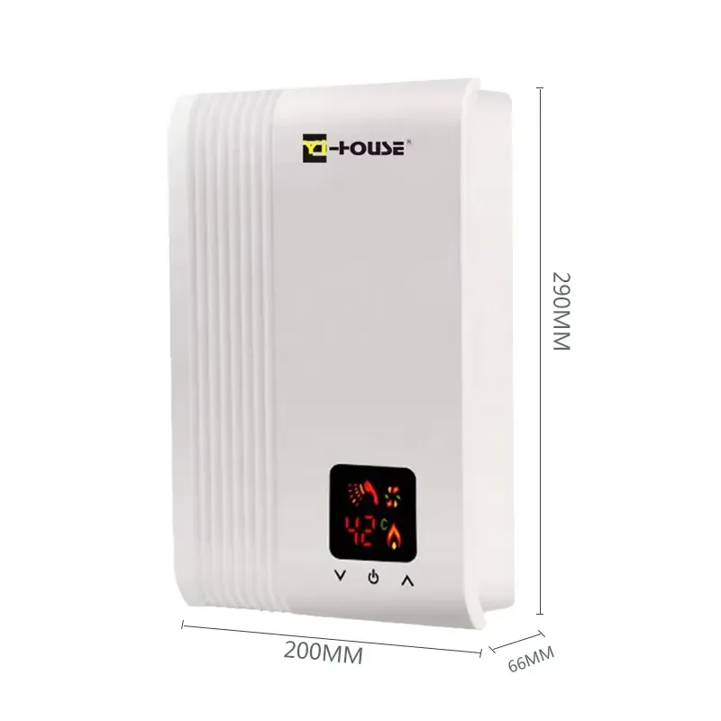 For Cost Efficient 6.5 KW Electric Tankless Shower Water Heaters for Outdoor Hotel-Wall Mounted Plastic Storage