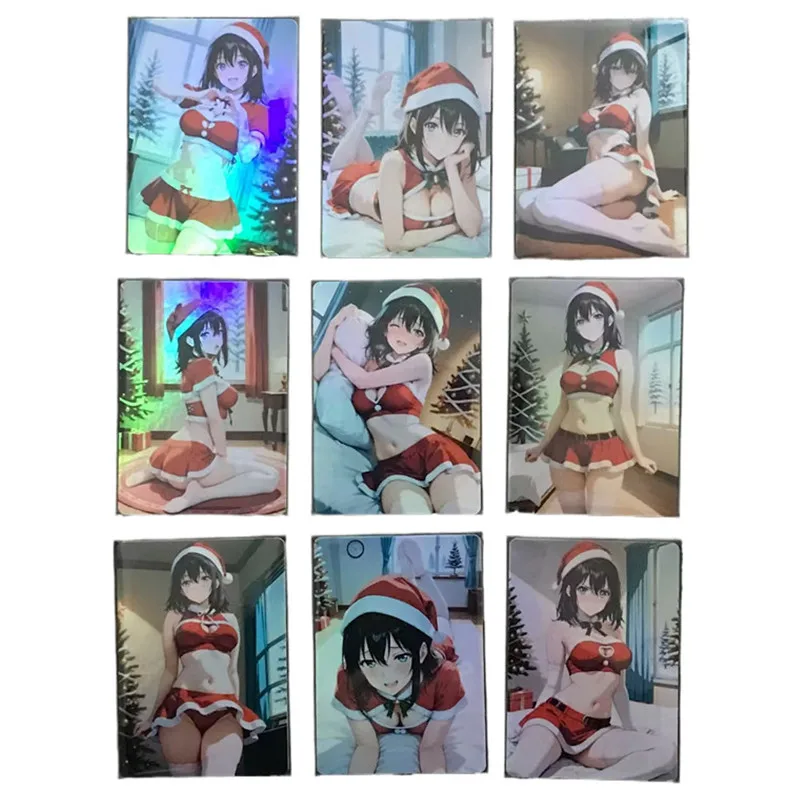 9Pcs/set Anime BloodDevouring Attack Himeira Yukina ACG Sexy Nude Card Christmas Dress Up Toy Gift Game Doll Collection Card