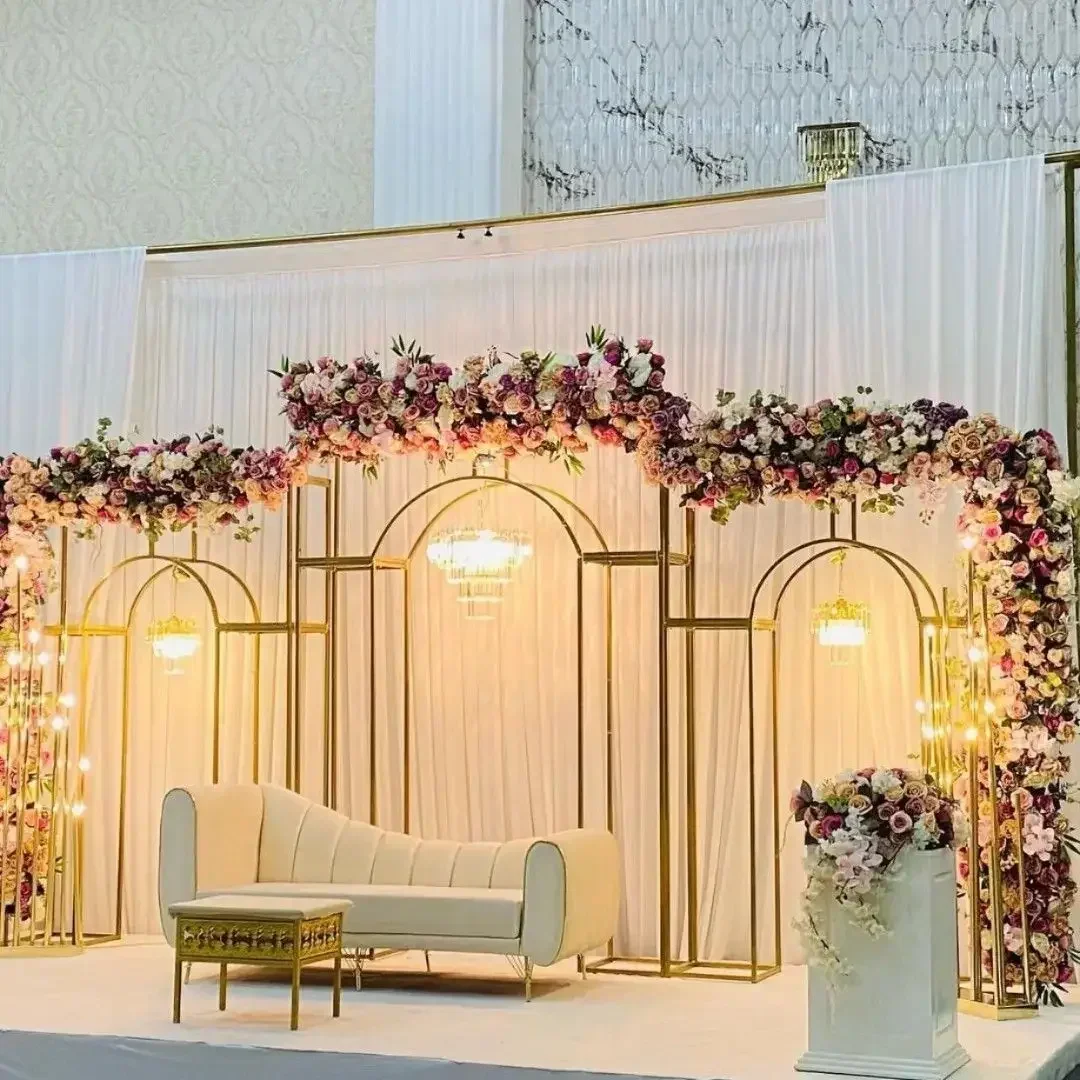 Hot salesPopular wedding props, iron screen stage decoration, metal arch background frame