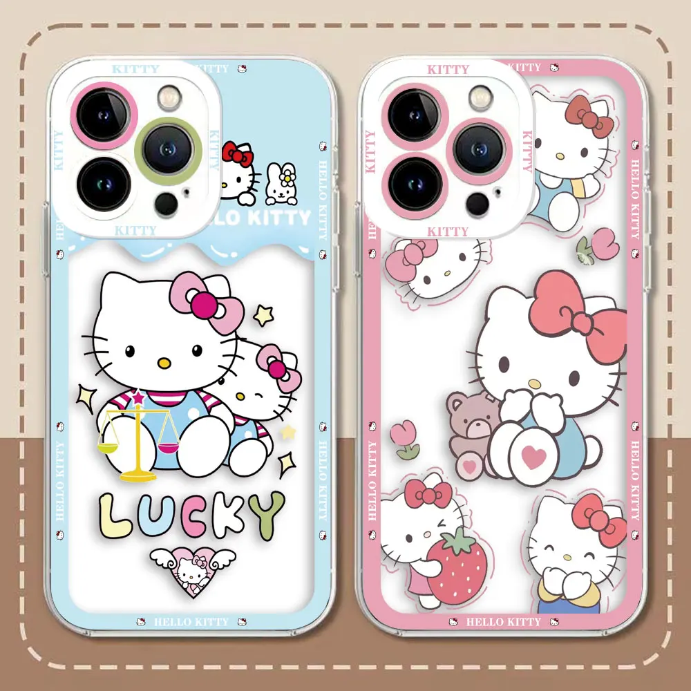 Cartoon H-Hello K-Kitty Cat Clear Phone Case For REALME 5 6 7 7I 8 8I 9 9I 10 C67 C55 C53 C35 C33 C31 C30 C21Y C20 C15 PRO Case