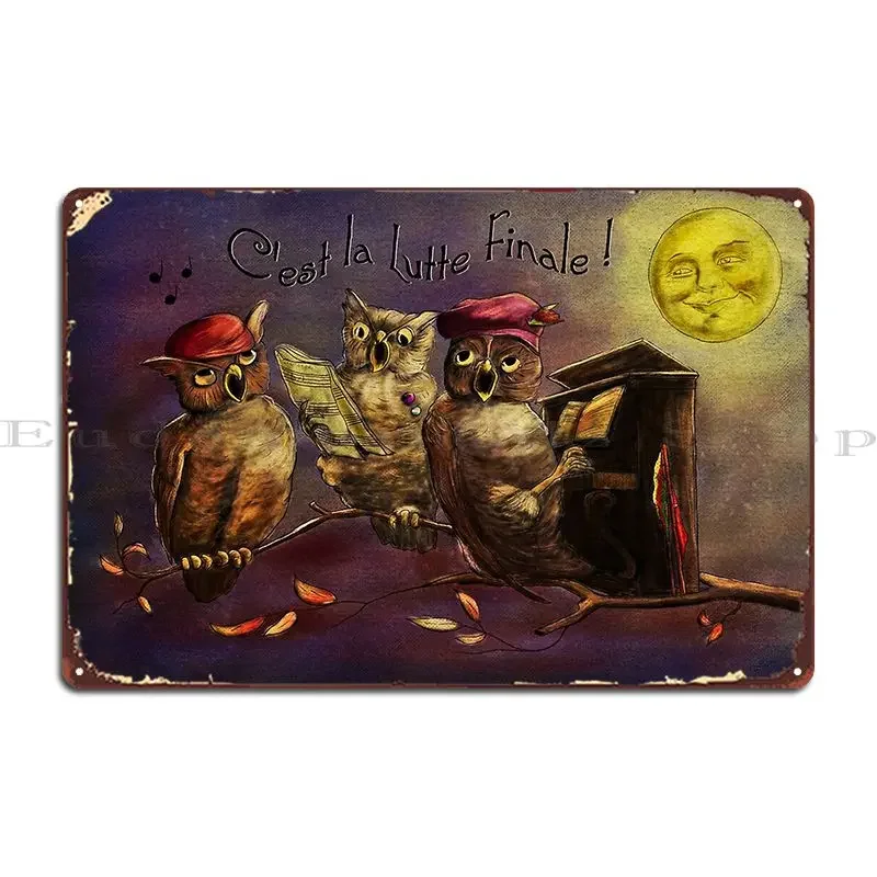 Internationowl Anarchy Communism Owl Metal Plaque Poster Cinema Custom Personalized Custom Create Tin Sign Poster