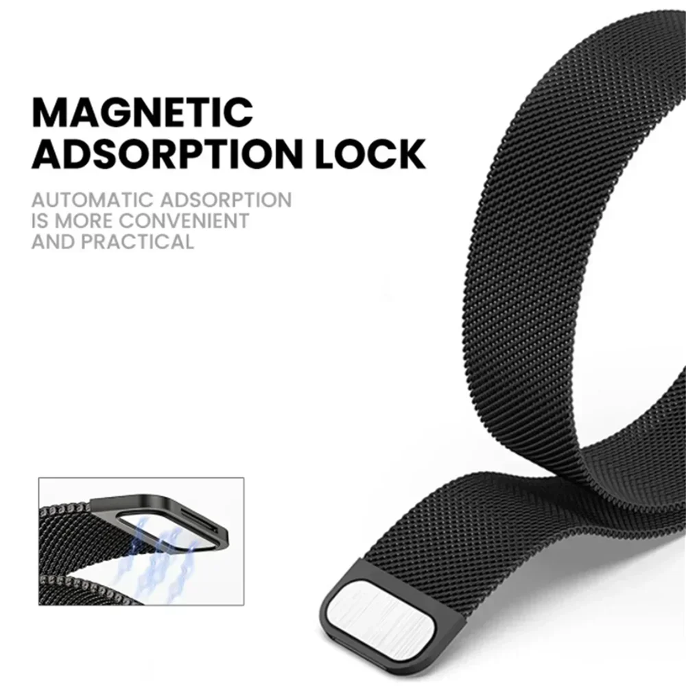 Magnetic Loop Band For Redmi Watch 5 Stainless Steel Bracelet Watchband For Xiaomi Mi Band 9 Pro 8 Pro Metal Strap Accessories