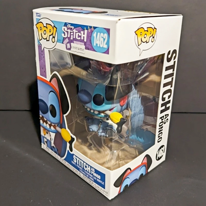 Funko Pop! Disney Stitch in Costume Stitch As Pongo #1462 Original Vinyl Figure Collectible Model Desktop Ornament Gift for Fans