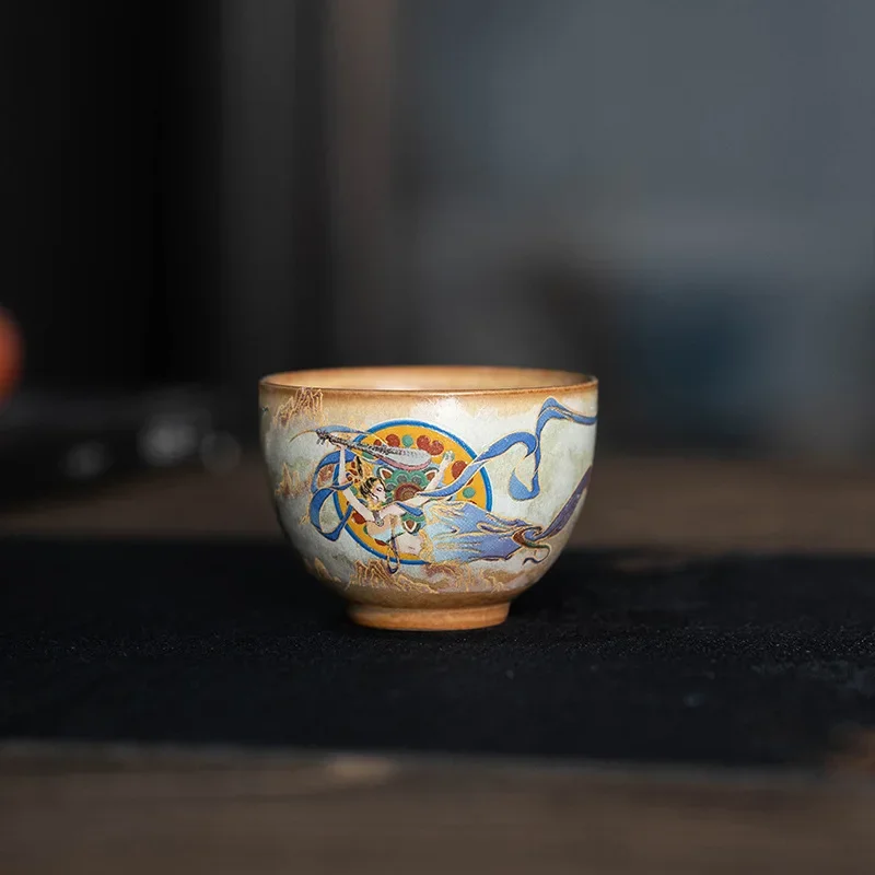 Dunhuang Kweichow Moutai Tea Cup Cultural Teacup Single Cup Retro Personal Cup Master Cup Tea Drinking Kung Fu Small Tea Bowl