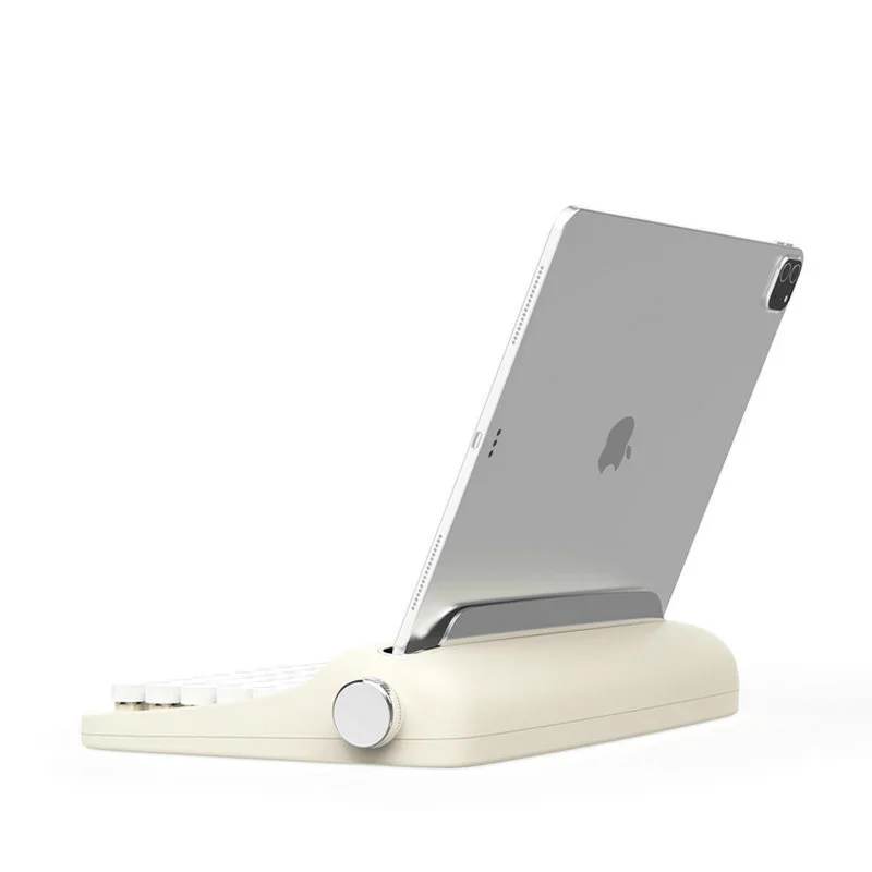 

Bluetooth Compatible Wireless Keyboard Office Typewriter Retro Round Keycap Notebook Tablet Keyboard