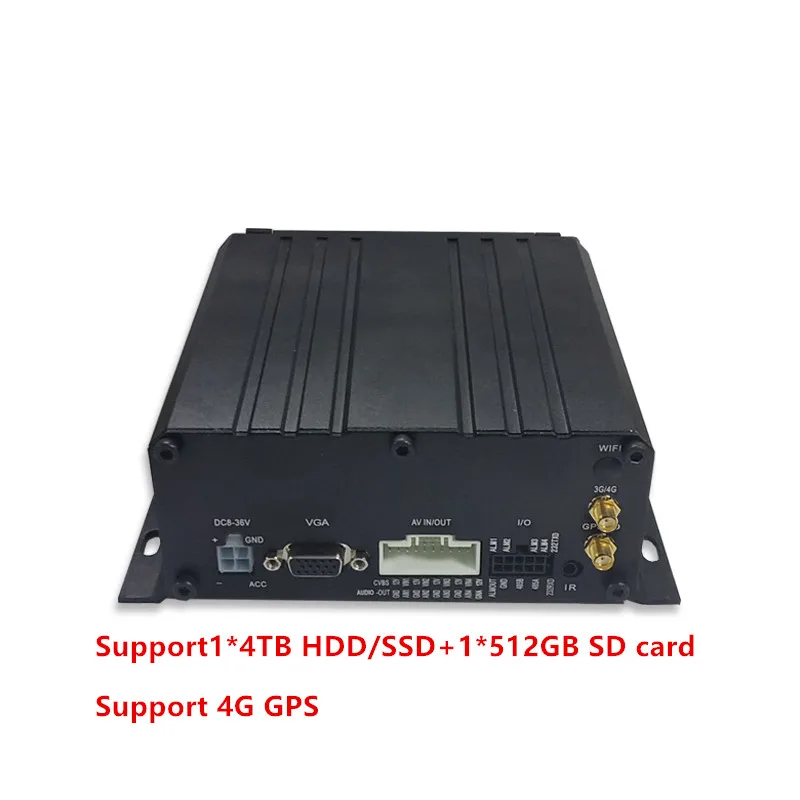 Hot Sales GPS 4G 4 Channel HDD SD Mobile DVR Kit For Bus Truck Car Security AHD Car 4 Cameras 7 inch LCD Monitor MDVR Kit