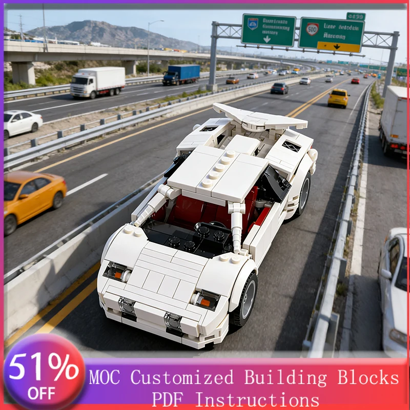 

365 PCS Racing Car White super MOC Customize Modular Building Block Brick Model Technology Educational DIY Festival Toy Gift