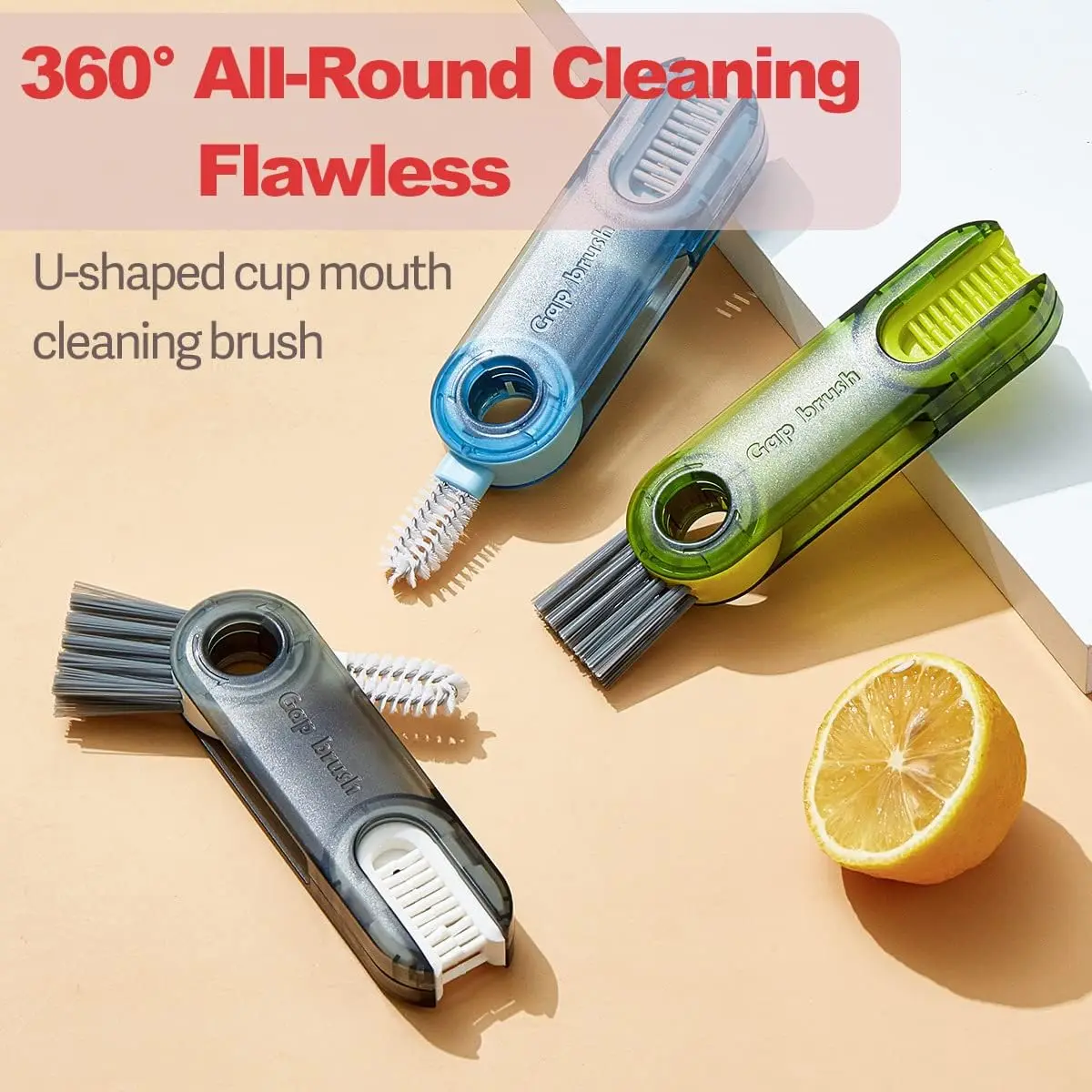 3 in 1 Multipurpose Cleaning Brush Multipurpose Bottle Gap Corner Cleaner Brush Magic Water Bottle Cup Lid Detail Cleaner Tools