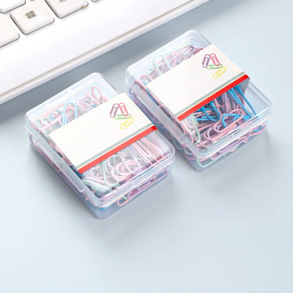 Aesthetic Morandi Metal Paper Clips Heart Stationery Organizer Durable Binding Clamps For Office File Management Tool
