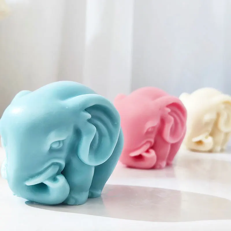 Stampo per candele in Silicone elefante in piedi 3D sapone animale aromaterapia gesso epossidica torta al cioccolato stampo da forno fatto di