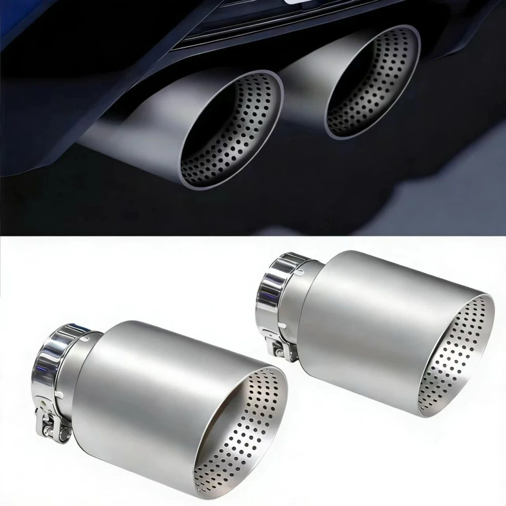 304 Matte Edelstahl Auto Universal Auspuff System Spitze Für BMW VW GTI MK7 Golf 7 Düse Einzigen Schalldämpfer Rohr 1PCS