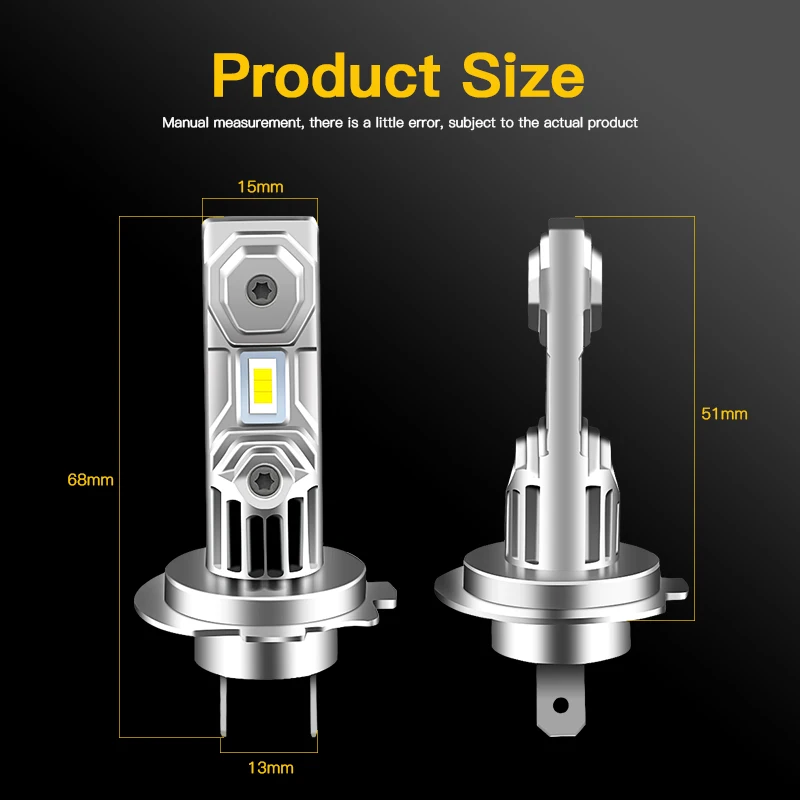 2x H7 LED مصباح أضاءه أمامي بدون مروحة CSP رقاقة تصميم LED رئيس مصباح لفورد فوكس MK3 MK2 MK4 كوغا فوكس 3 BMW VW مازدا