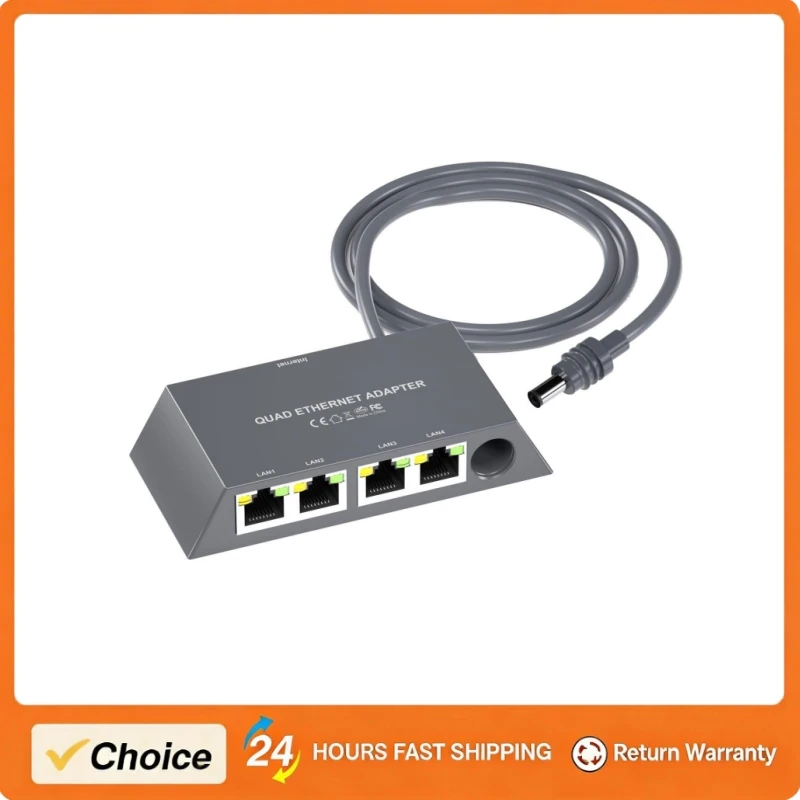 

Многопортовый спутниковый Ethernet-адаптер для проводной внешней сети, 4 устройства в сети, 1-4 порта, 1 Гбит/с