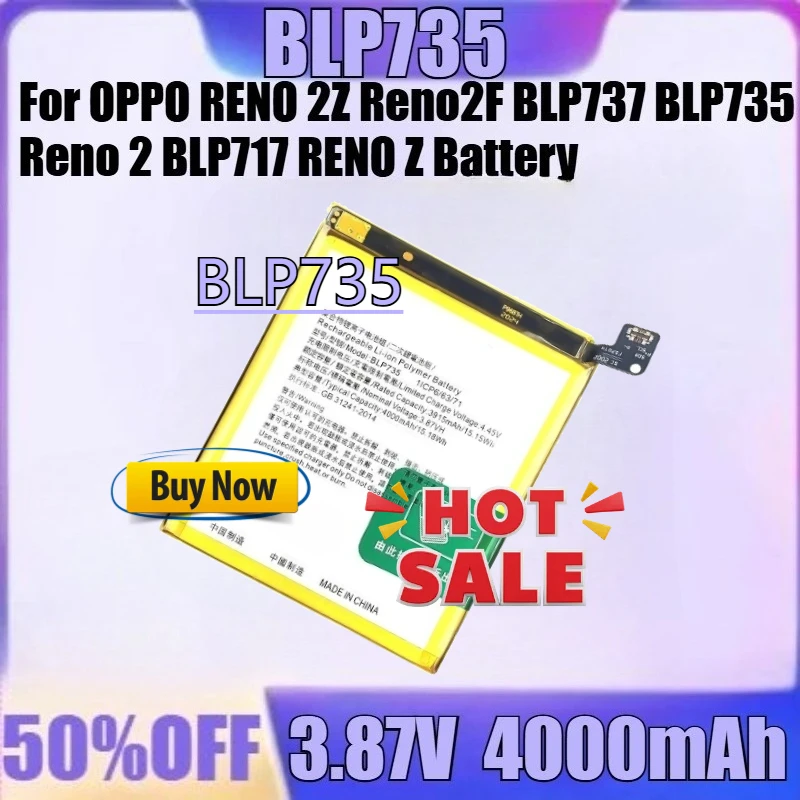 

Для OPPO RENO 2Z Reno2F BLP737 BLP735 Reno 2 BLP717 RENO Z аккумулятор новый BLP737 BLP735 BLP717 аккумулятор высокого качества