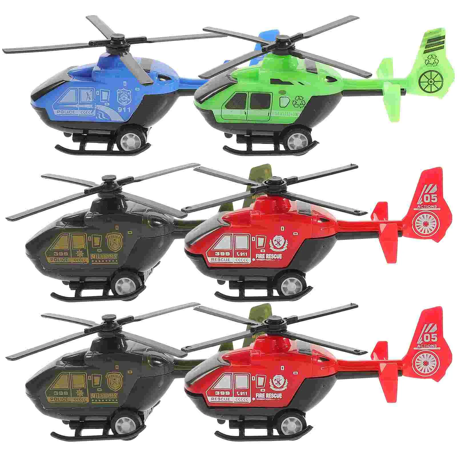 6pcs Simulation Mini Pullback Helicopter Toy Decoration Pull Back Aircraft Models Airplane Models Planes Toys Plastic Inertia To