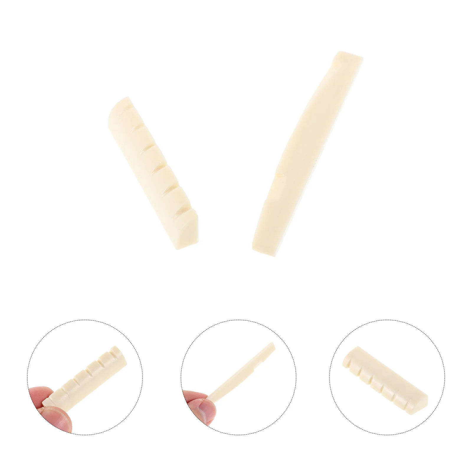 

2 Pcs Guitar Acoustic Saddle Bridge Electric Bone Parts Maintenance Accessories Kit