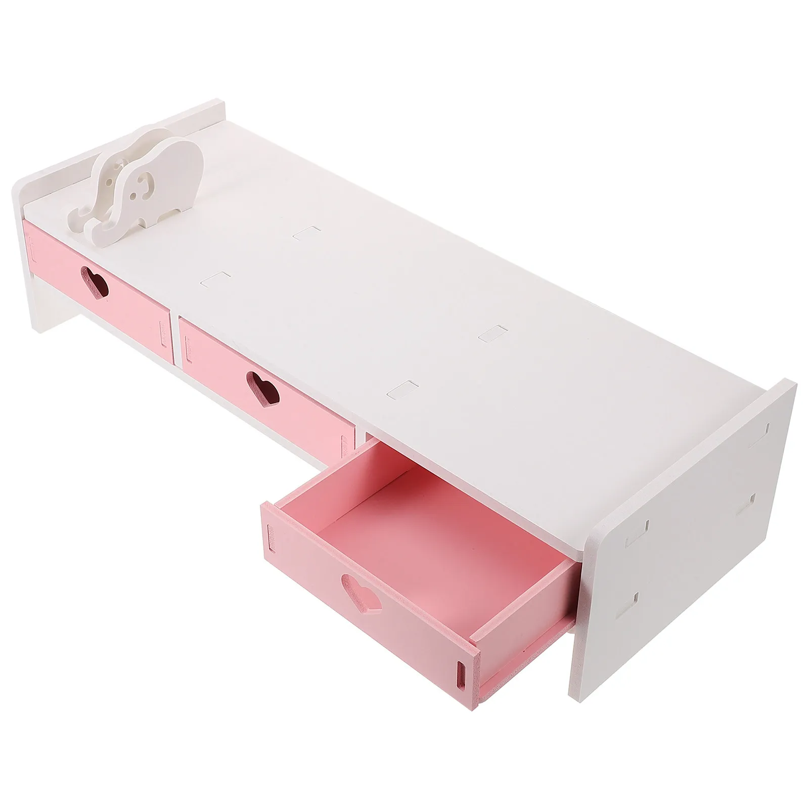 Monitor Stand with Compartments Single Office Desk Shelf Computer for Desktop Riser