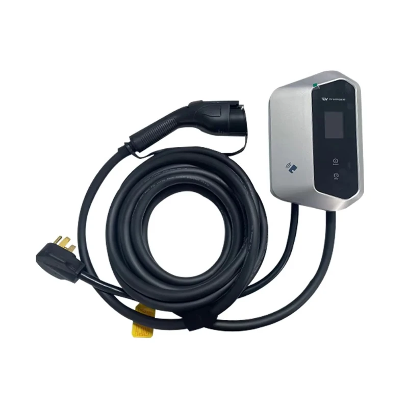 7kw 16A 32A Type 2 Mobile Level 2 OLCD Screen Car Manufacture Portable Ev Charger