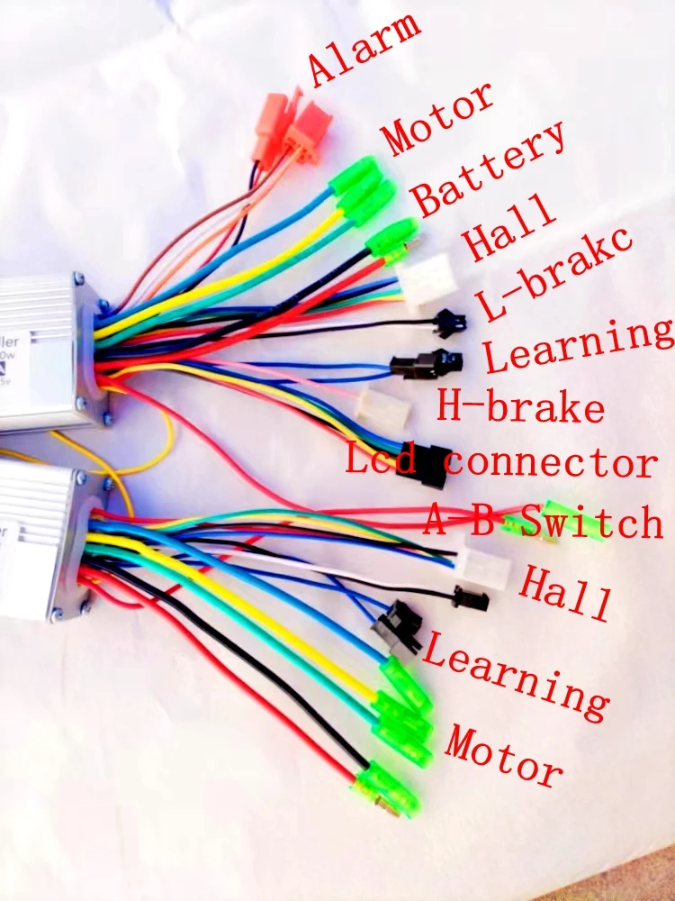 BLDC Electric Scooter Controller, E-Bike Brushless Speed Driver, LCD Display, Dual Drive, 36V, 48V, 250W, 350W, One Set