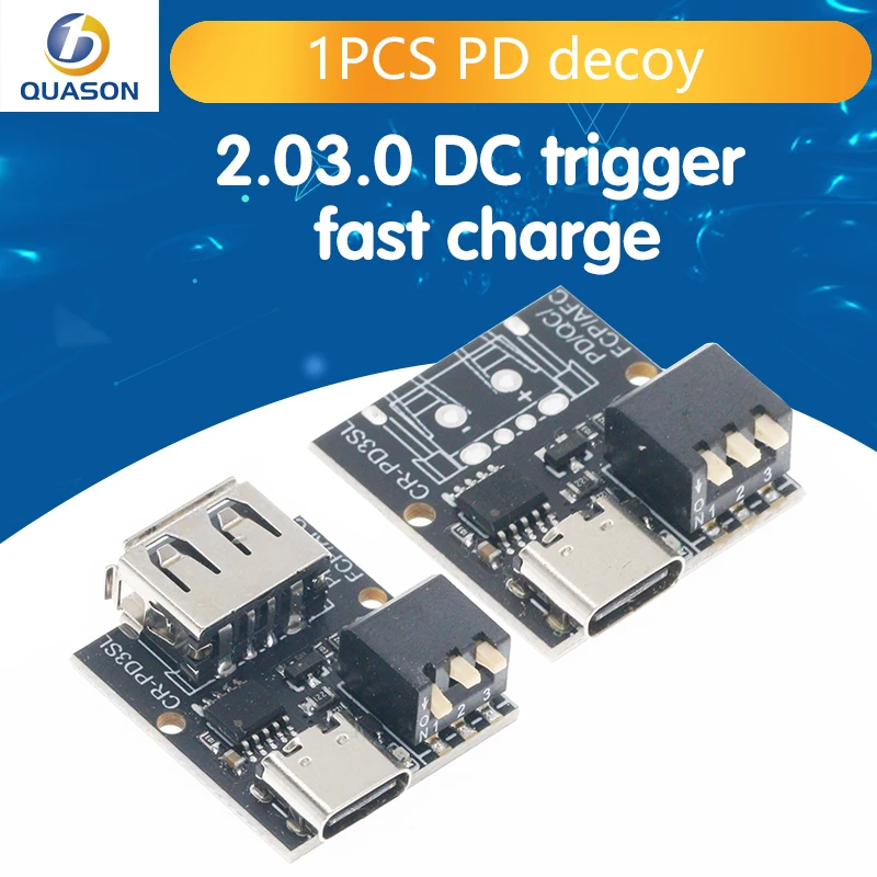 PD decoy QC/AFC/FCP QC battery fast charging trigger adapter charging notebook 9V 12V 15V 20V with Dial switch