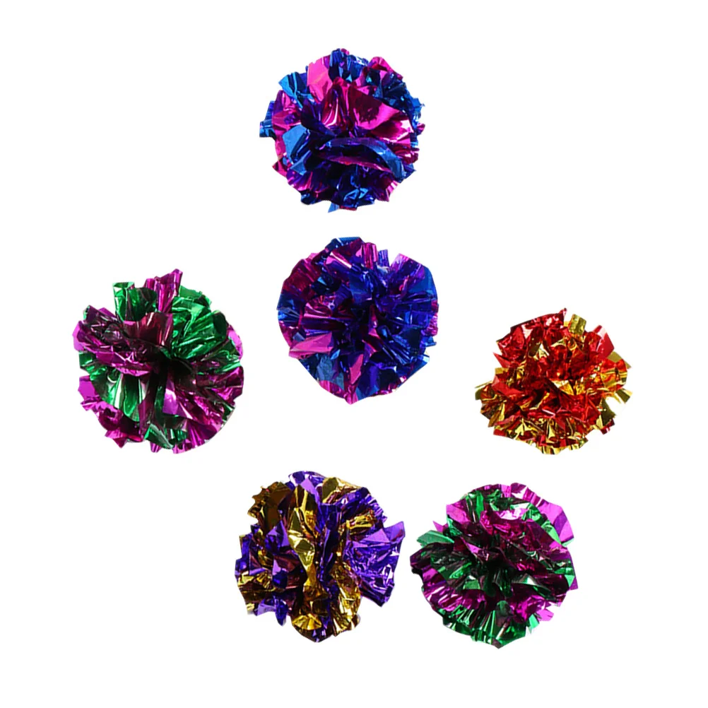 

24Pcs Squeaky Balls Crinkle Cat Training Interactive Balls Bright Colors for Cats and Kittens Exercise Cat Toys