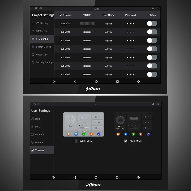 Dahua multimang Android WiFi videocitofono Monitor per interni sistema di visualizzazione della telecamera schermo da 10 pollici campanello