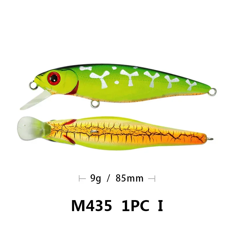 

85mm 9g Floating Hard Plastic Artificial Bait Minnow Fishing Lures Pike Bass Lures Wobbler Fishing Tackle Accessories M435