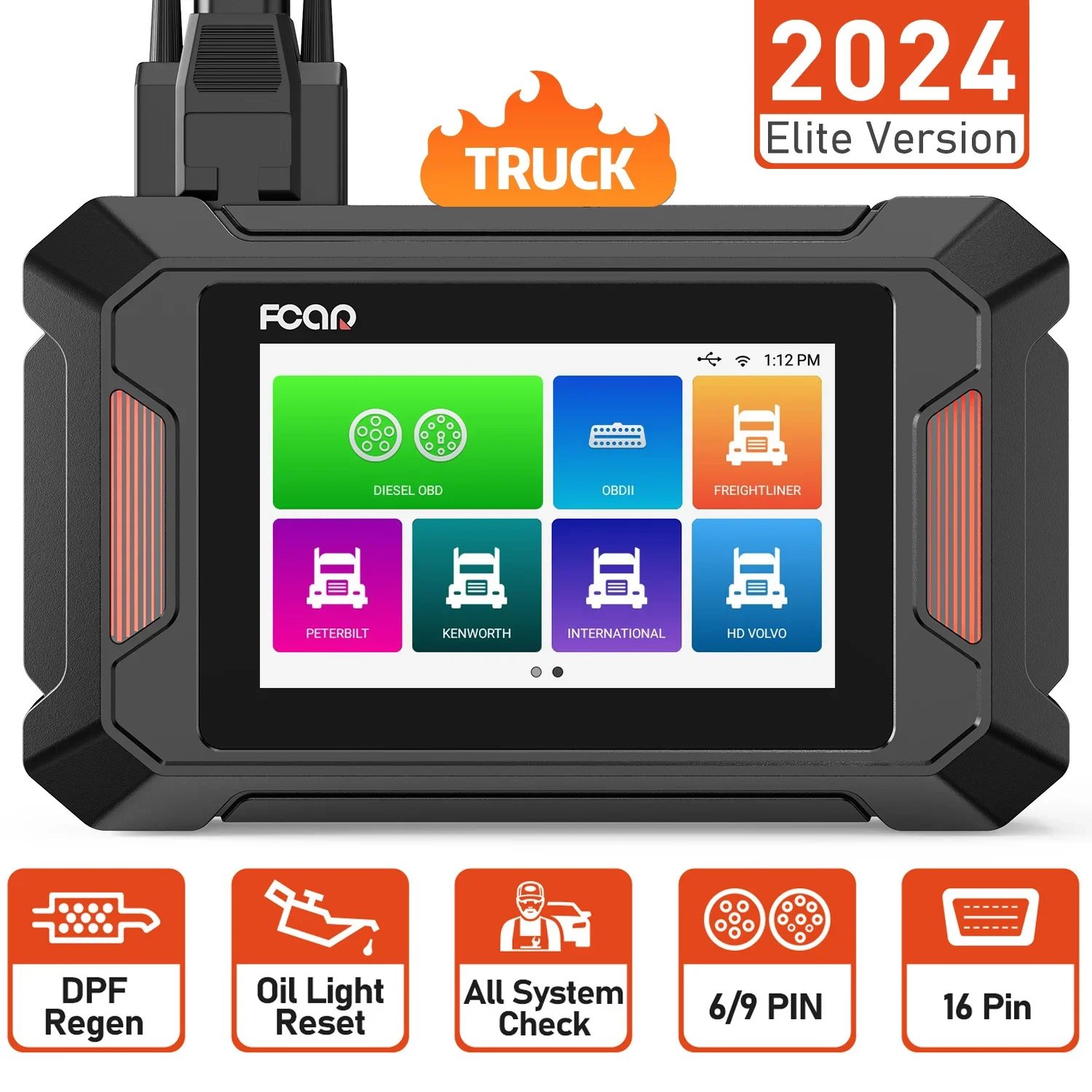 2024 Fcar F801 Diesel Heavy Duty Truck Diagnostic Tool Professional All System D.PF Regen Oil Reset HD OBD Scanner for Truck Car