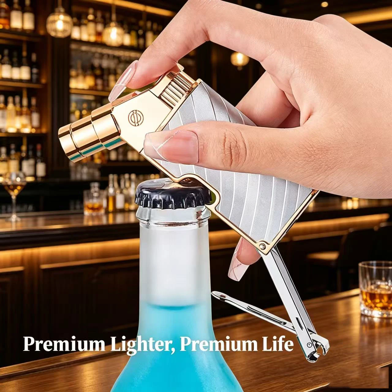 Nail clipper bottle opener direct charging air lighter Tiktok Kwai popular multi-function direct charging lighter