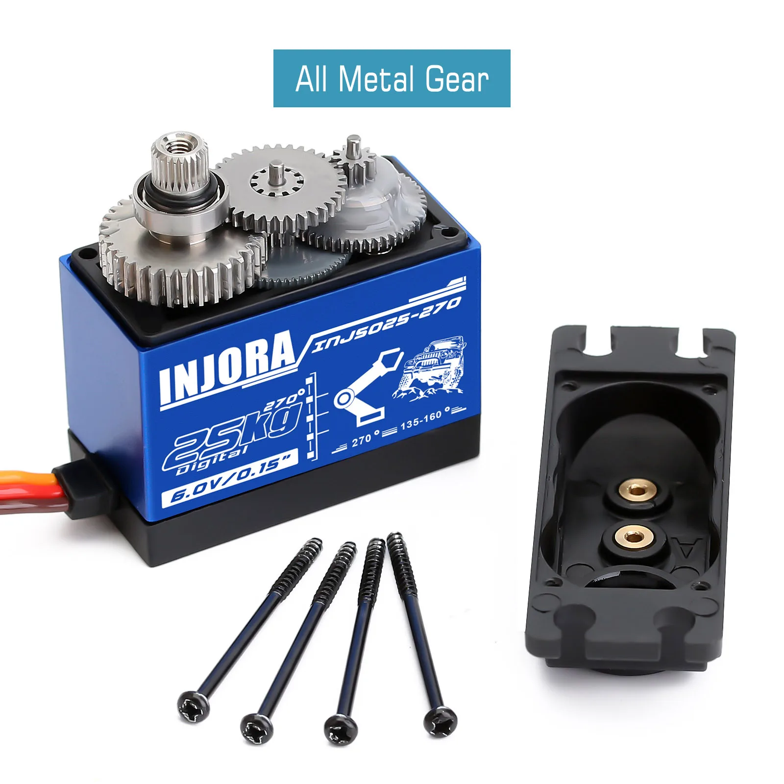 自動車用デジタルサーボモーター,25kg/35kg,1/10 rc用防水サーボモーター,トラックx4,scx10ロボットモデル (270度)