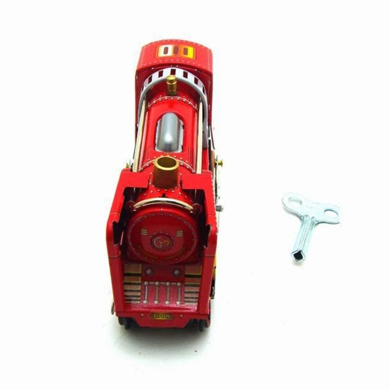 Adult Collection Retro Wind Up Trains Toy Metal Tin Running Trains Mechanical Clockwork Toy Figure Kids Gift