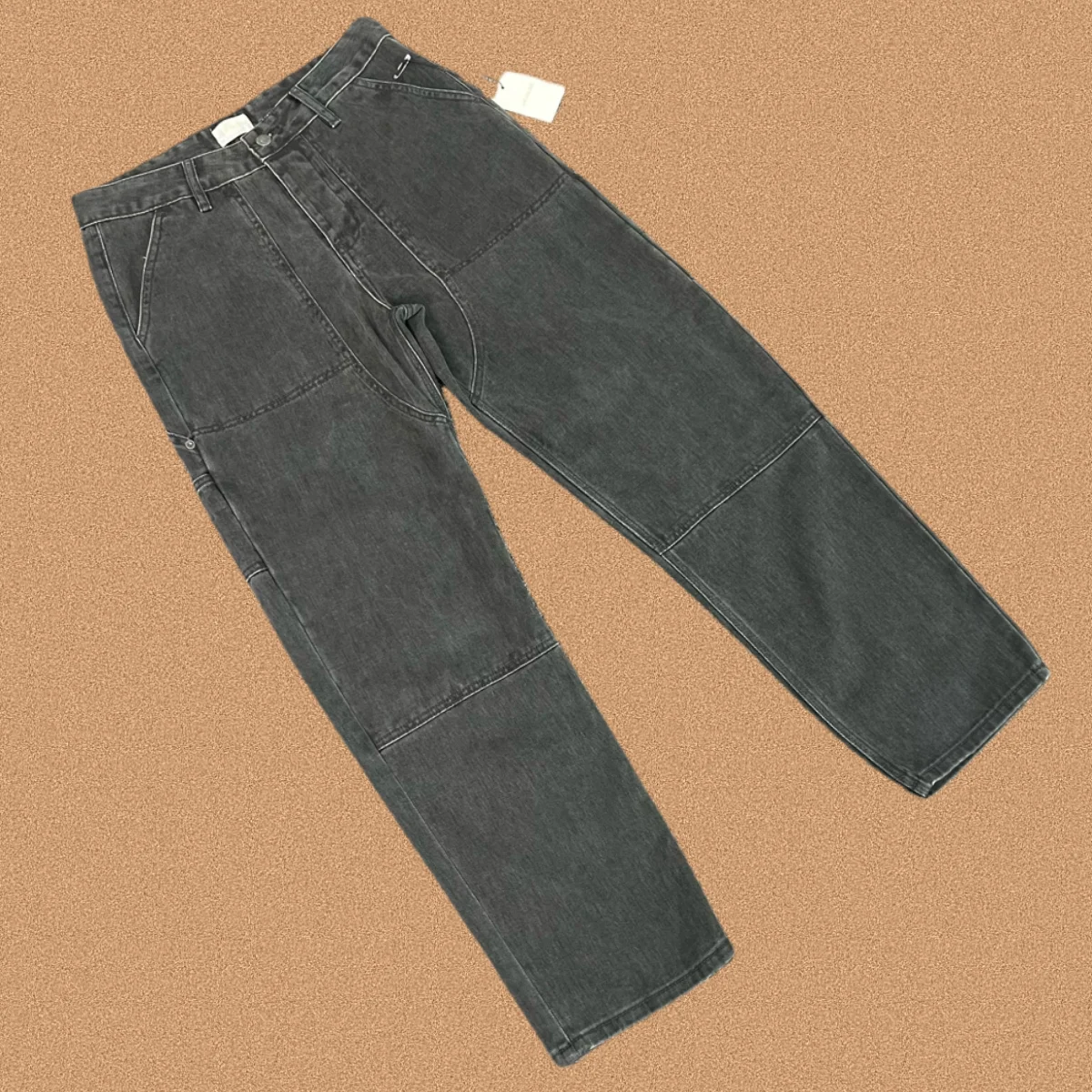 

Retro American Streetwear Waed out Jeans Casual Straight Leg Trousers for Young Men Summer Cotton Blend Non-Stretch