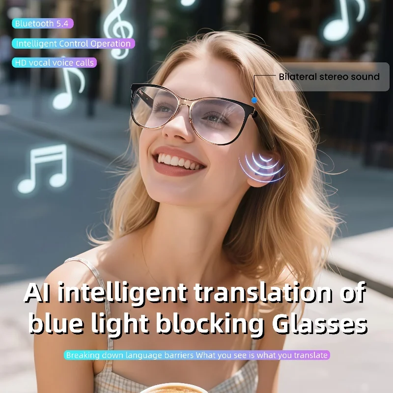 

GT-50 умные очки-перевод, очки с защитой от синего света, солнцезащитные очки, голосовой пульт дистанционного управления, музыкальные очки, водонепроницаемые очки