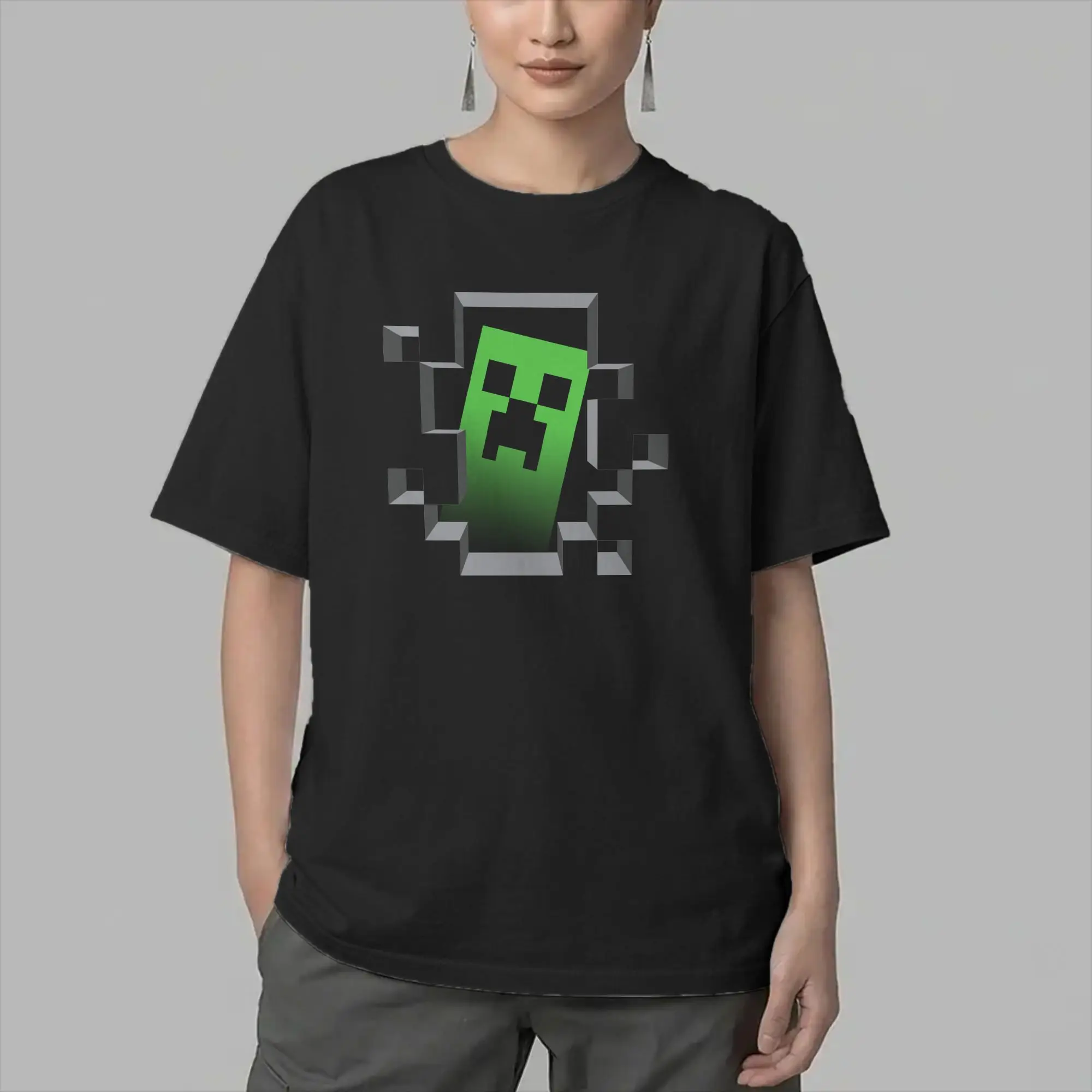 Men Cartoon Creepers T Shirt Cotton Tops Casual Short Sleeve Round Collar Tee Shirt Plus Size T-Shirts