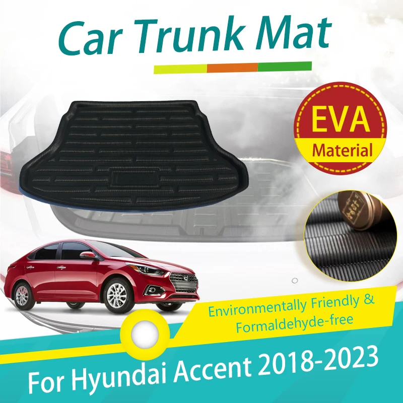 Tylne maty do bagażnika do samochodu Hyundai Accent Solaris Verna Sedan HC 2018 ~ 2023 wodoodporne podkładki dywanik pokrowiec na walizkę akcesoria samochodowe