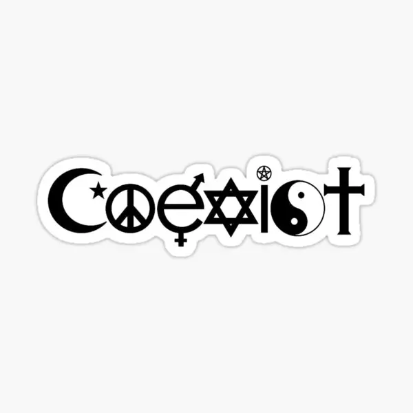 Coexist  5PCS Stickers for Luggage Background Funny Decor  Art Window Cartoon Kid Car Stickers Water Bottles Living Room Print