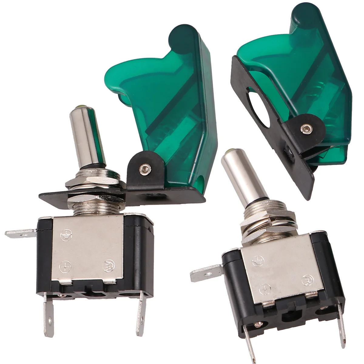 

2pcs 12V Asw-07D Led Fog Lamp Switch Button On-Off Power Toggle Green Durable Car Boat Use Rocker Switch For Lights Control
